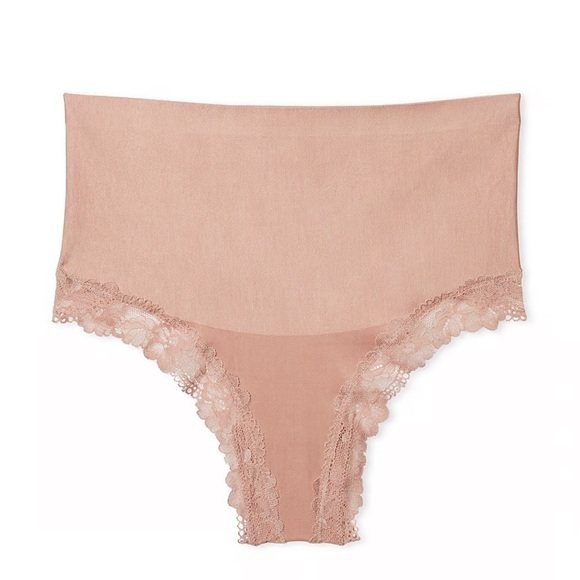 Victoria Secret Smoothing Shimmer Lace-Trim Thong Panty - Picture 3 of 8